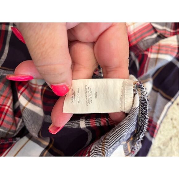 Thread & Supply Red & Black Plaid Flannel Pearl Snap Button Down Shirt sz S EUC - Picture 9 of 9